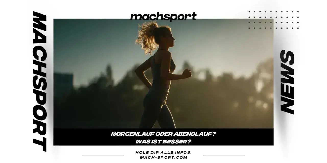 Frau joggt im Morgengrauen. Die Sonne wirft lange Schatten. Ein Artikel auf mach-sport.com vergleicht Morgenlauf und Abendlauf.