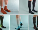 Verschiedene Kompressionssocken für das Laufen, von kurz bis knielang, in diversen Farben und Designs.