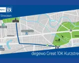 Karte der 10 km lauf berlin strecke: Start am Messe Berlin, vorbei am Zoo und durch den Tiergarten.