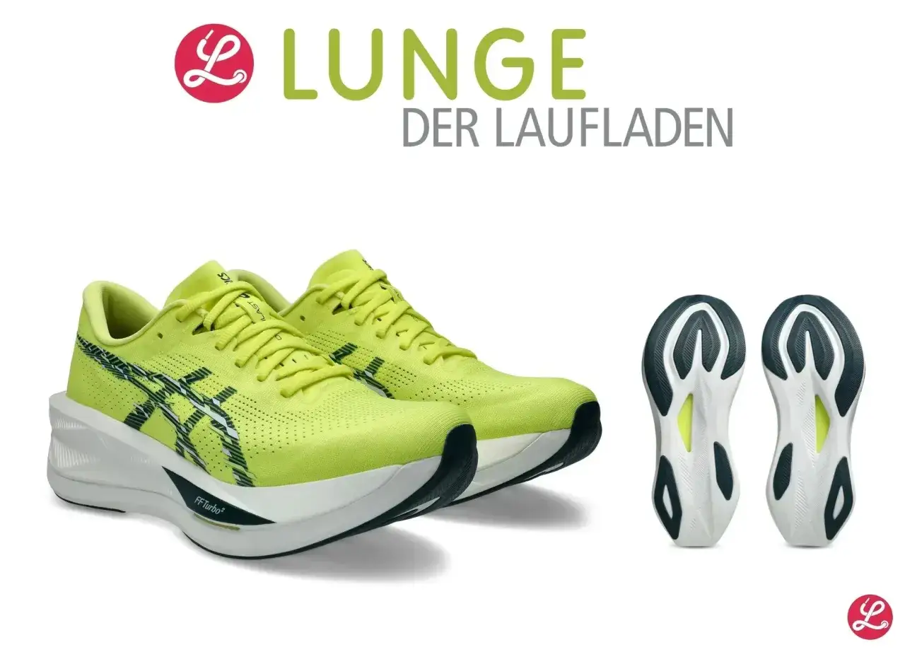 Leuchtend gelbe Asics Sonicblast Laufschuhe mit weißer Sohle und dunklen Akzenten. Perfekt für schnelle Läufe.